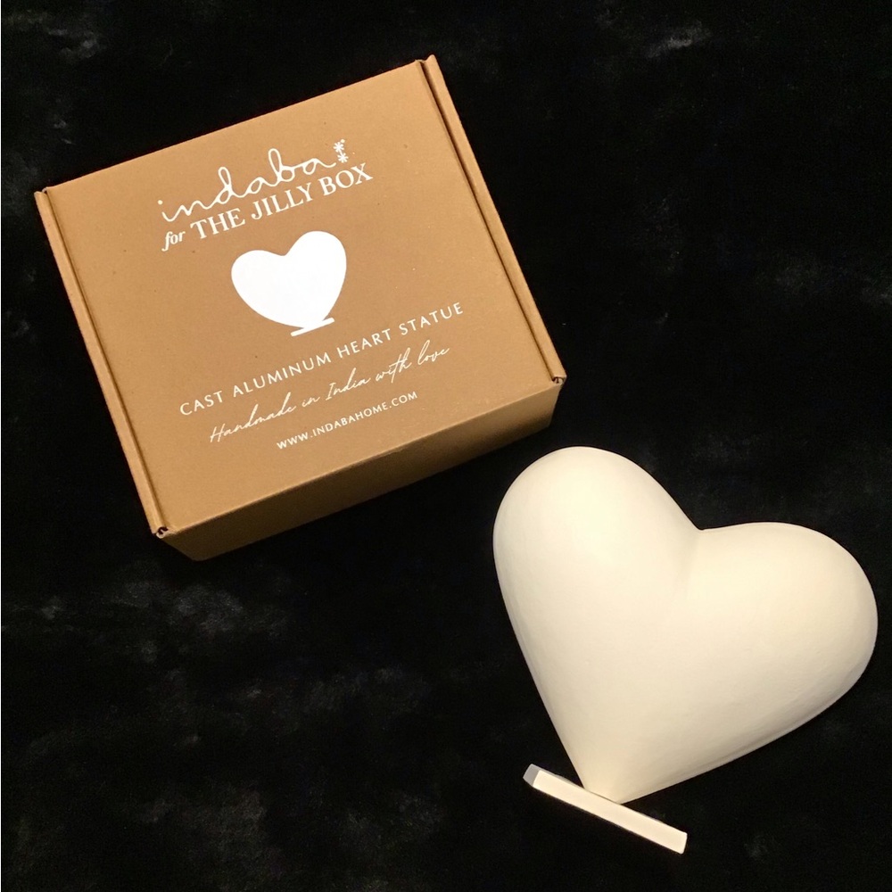 Indaba Cast Aluminum Heart Statue